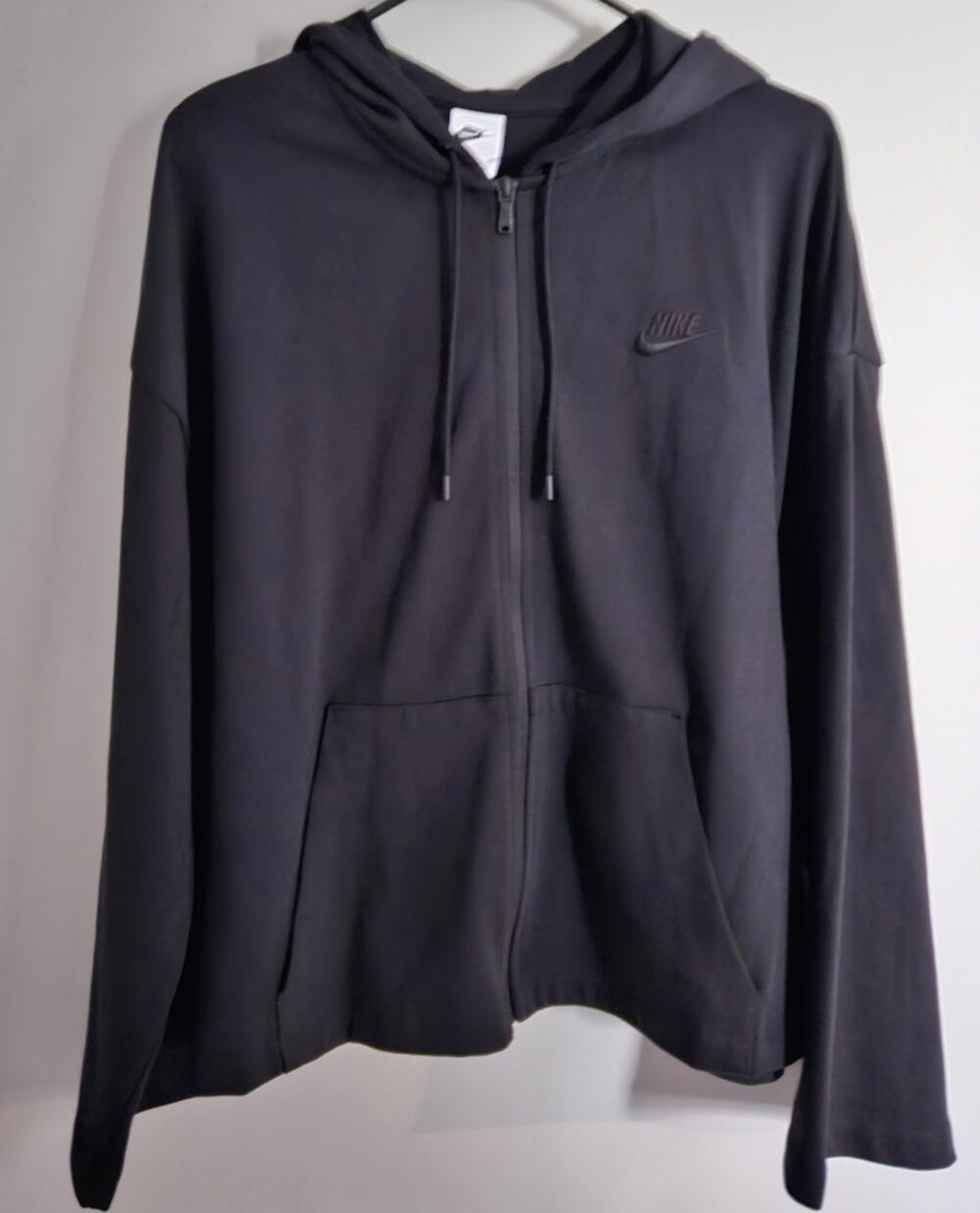 NWOT Woman's Nike Full Zip Hooded Jacket Sweatshirt Black Size XL